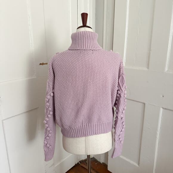 Forever 21 Pom Pom Lavender Turtleneck Sweater - Picture 3 of 5